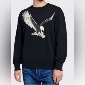 Rag & Bone Men's Eagle Crew Neck Pullover Sweatshirt Black Size Medium